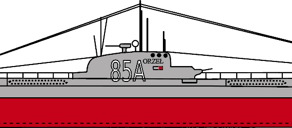 Submarine ORP Orzel 1939 [Submarine] - drawings, dimensions, pictures